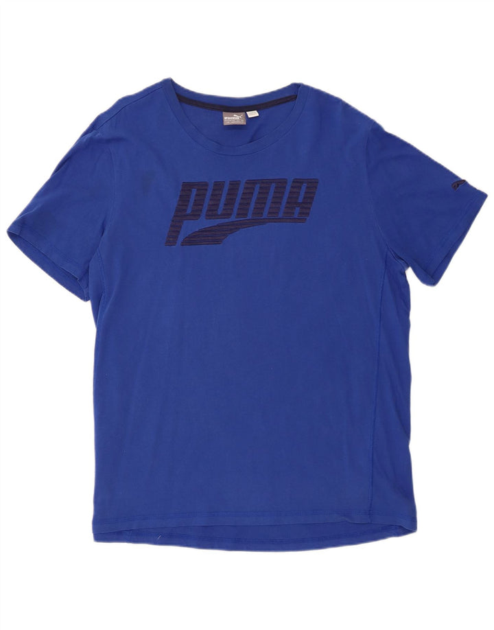 Puma - Camiseta gráfica para hombre, talla grande, algodón azul