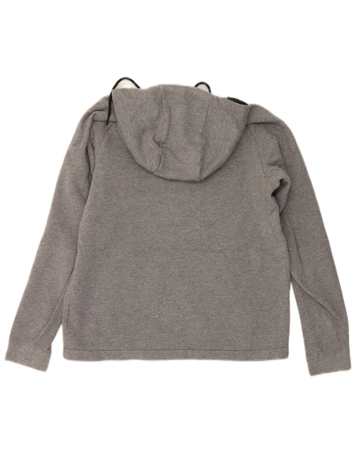 NIKE Womens Hoodie Jumper UK 14 Medium Grey Cotton
