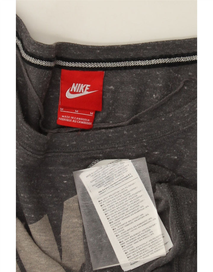 Nike - Sudadera gráfica para mujer, talla 40, algodón moteado gris medio