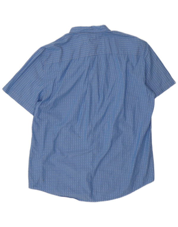 Tommy Hilfiger Camisa de manga corta de corte clásico para hombre XL Algodón con lunares azules