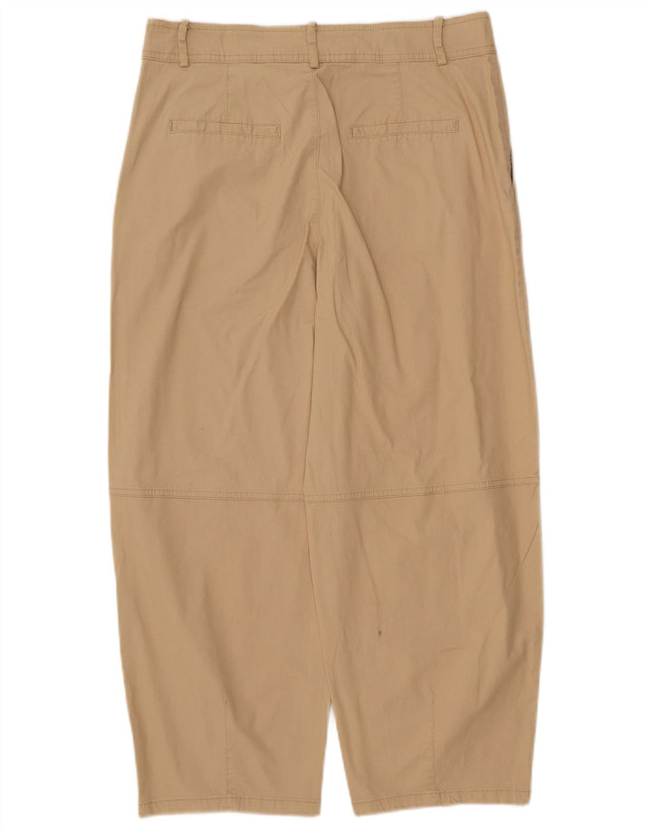 ZARA Mujer Pantalones Cortos Cónicos De Cintura Alta Grande W30 L24 Beige