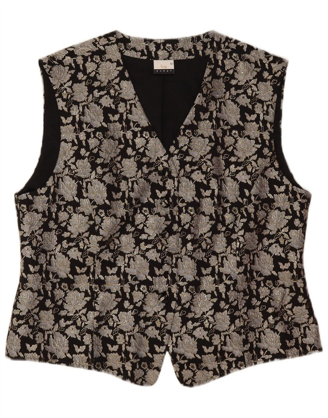 Top corto para mujer Tru EU 48 Poliamida floral negra grande