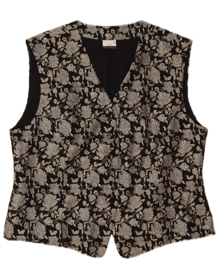 Top corto para mujer Tru EU 48 Poliamida floral negra grande