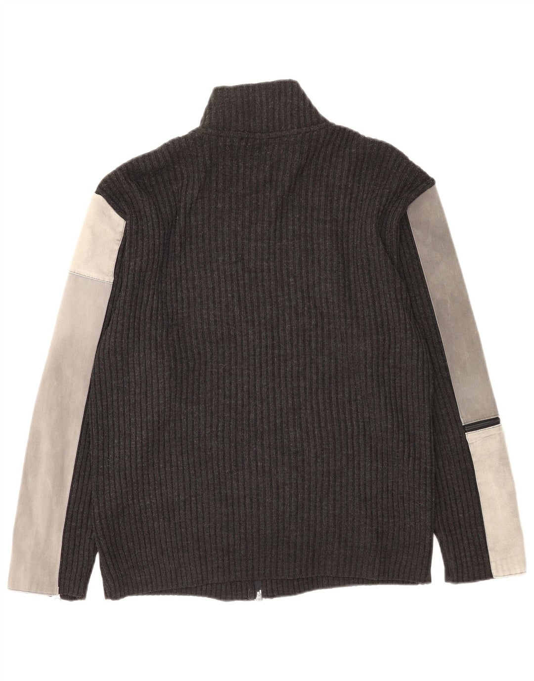 Sasch Cárdigan para Hombre XL Acrílico Color Block Gris