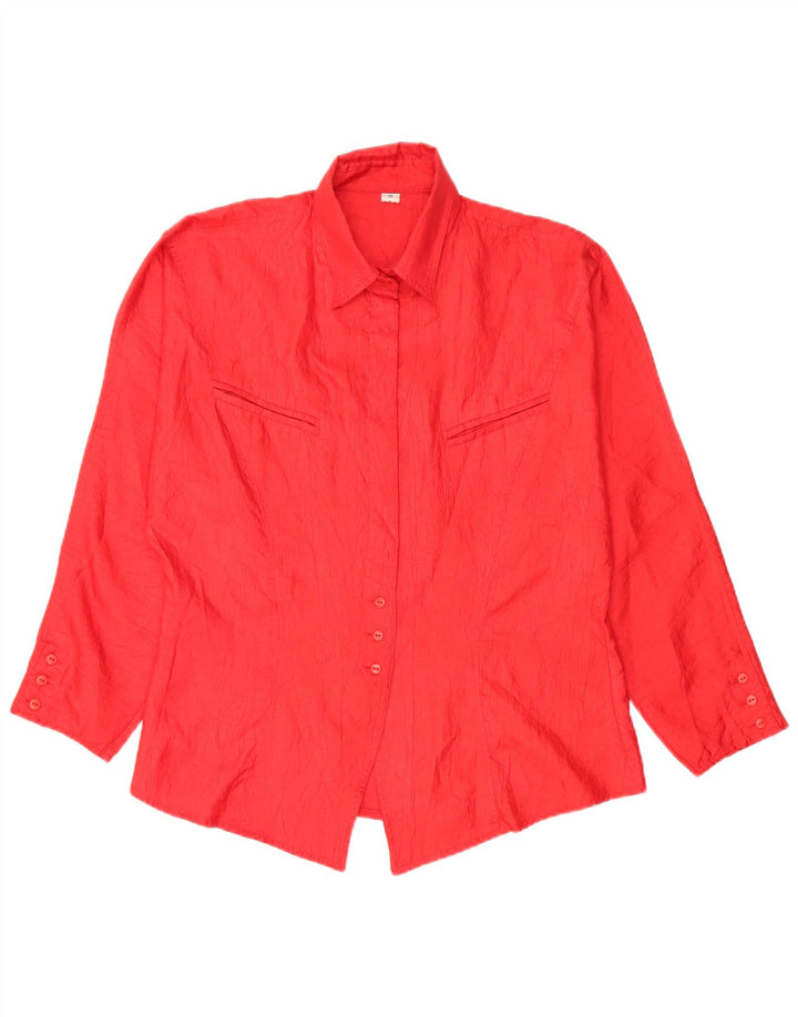 VINTAGE Blusa camisa mujer EU 38 Poliéster rojo medio