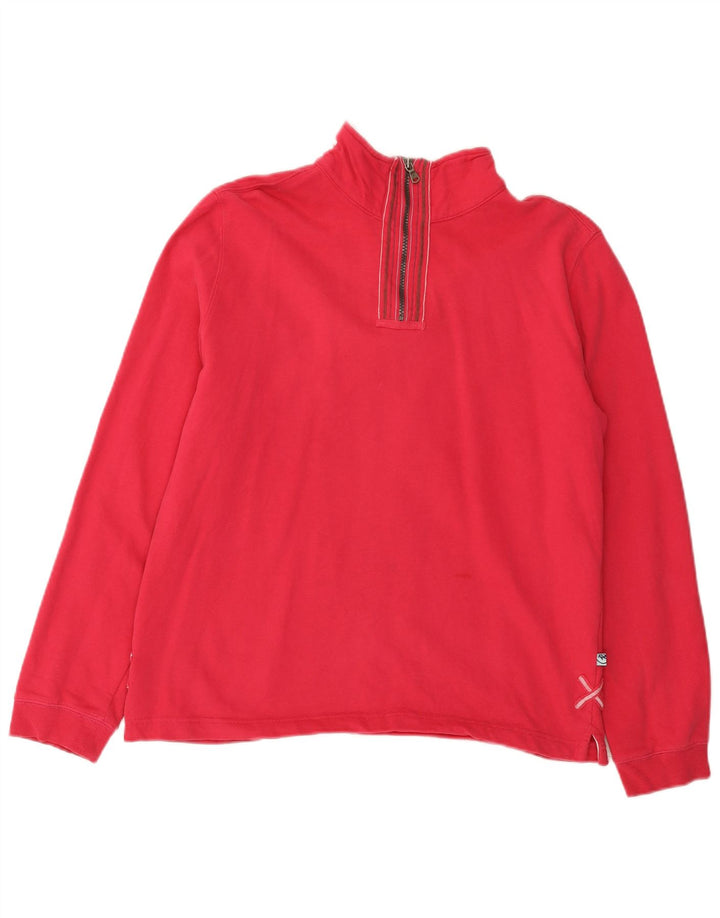 White Stuff Sudadera con cuello y cremallera para mujer, talla 42, algodón rosa mediano