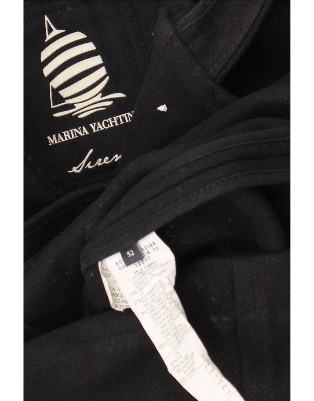 Marina Yachting Trenca con capucha para hombre IT 52 XL Lana negra