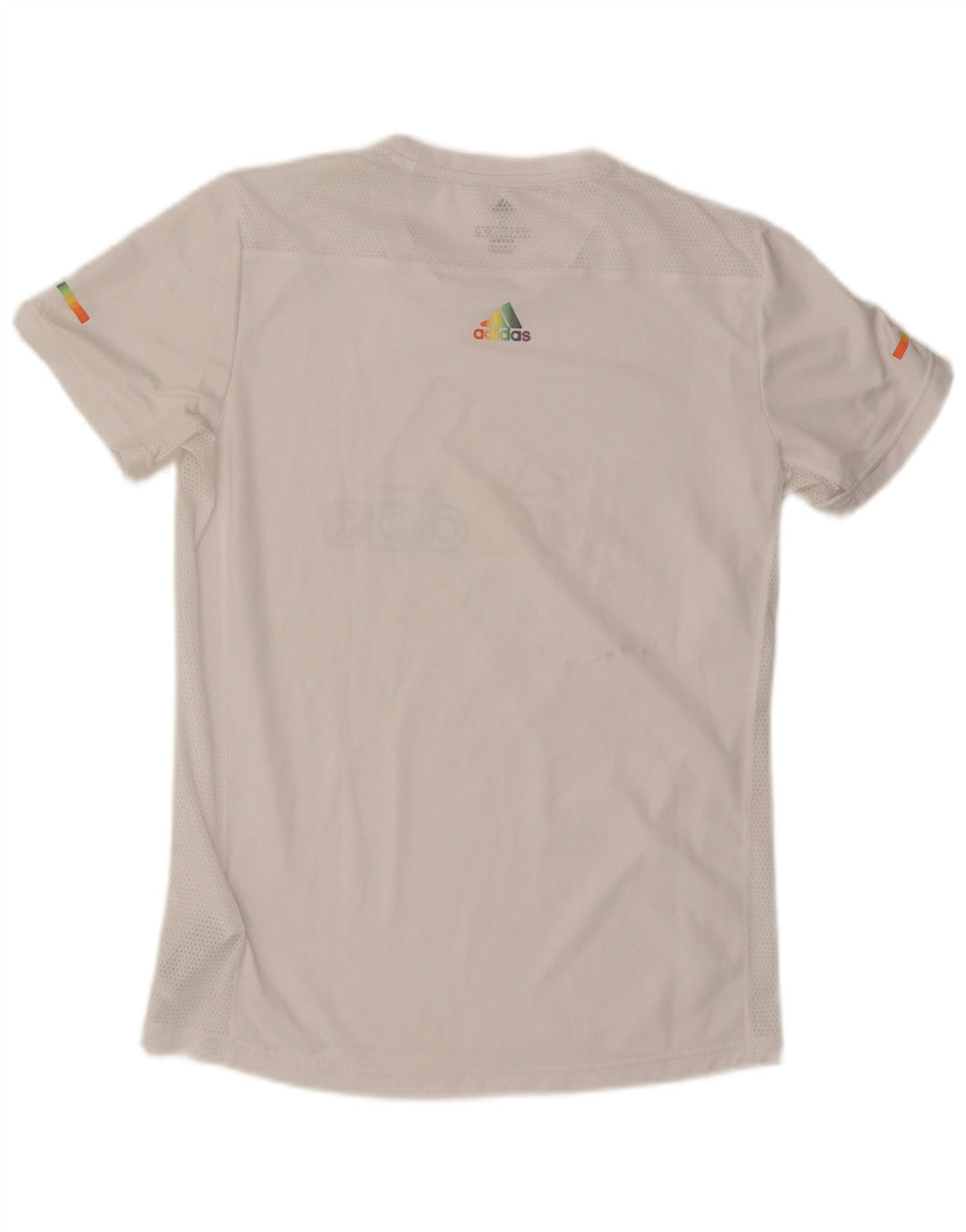 Adidas Hombre Running Graphic T-Shirt Top Medio Blanco Poliéster