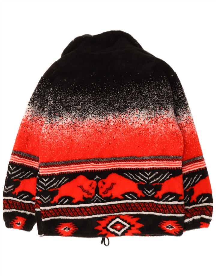 Vintage hombres Cardigan suéter Reino Unido 38 Medio Rojo Fair Isle