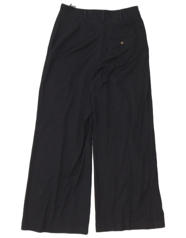 Marks & Spencer Pantalones casuales de pierna ancha para mujer UK 10 Small W30 L30 Negro