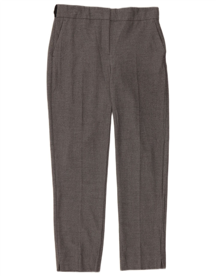 Zara Mujer Pantalón Chino Recto Pequeño W26 L27 Poliéster Gris