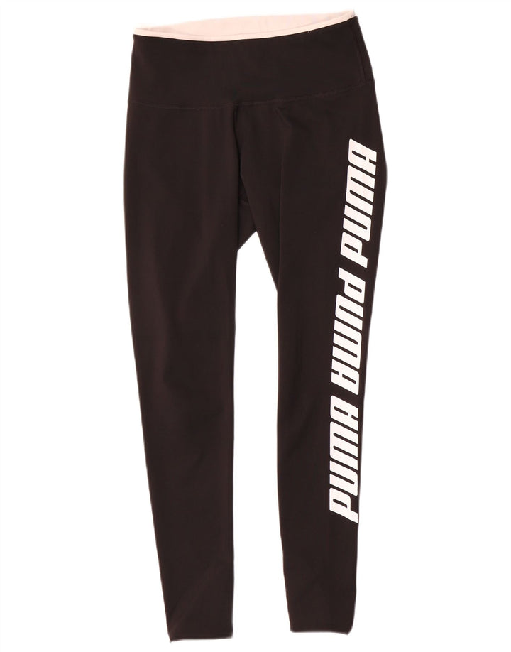 Puma Leggings gráficos para mujer UK 10 Small Poliéster negro