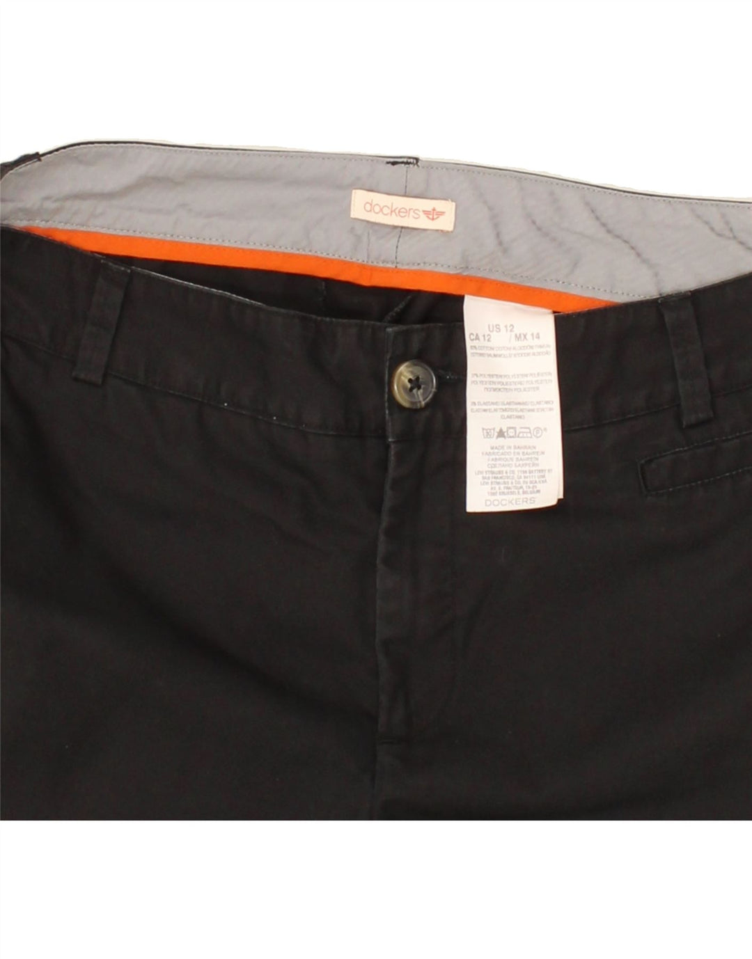 DOCKERS Womens Capri Chino Trousers US 12 Large W34 L20 Black Polyester Vintage Dockers and Second-Hand Dockers from Messina Hembry 
