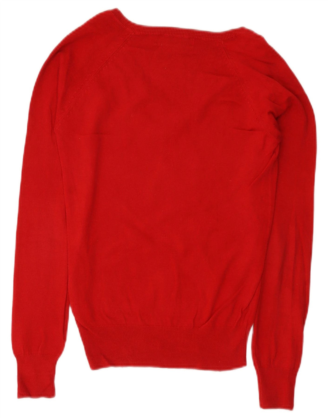 Zara - Jersey con cuello en V para mujer, talla 8, talla pequeña, algodón rojo