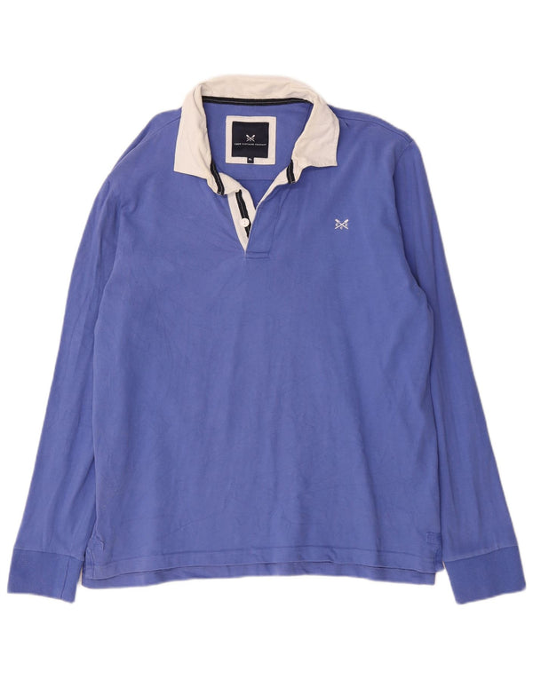 Crew Clothing Polo de manga larga para hombre XL Azul Colorblock Algodón