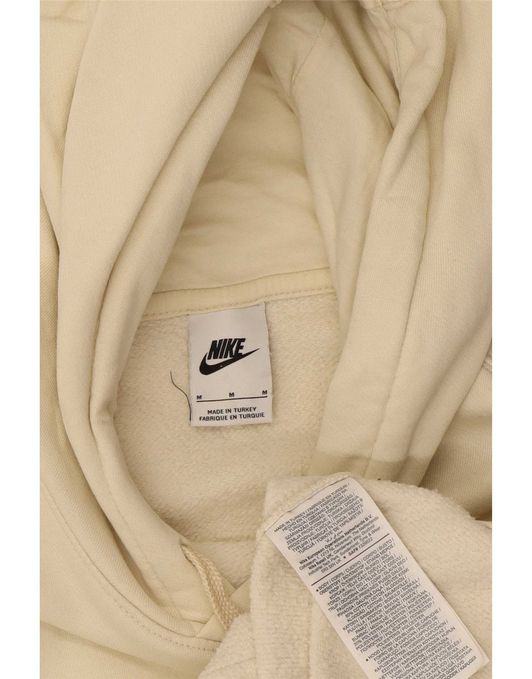 Nike Jersey con capucha para hombre, tamaño mediano, color blanco roto, algodón