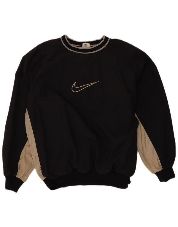 Nike Mens Graphic Sweatshirt Jumper Large Black Colourblock Polyester