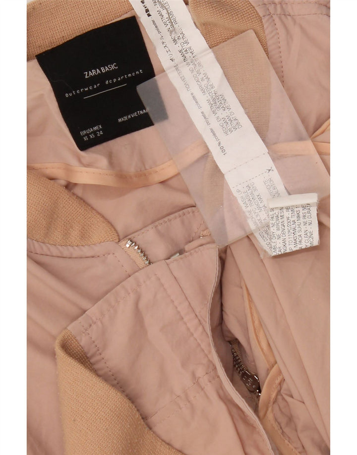 Zara Mujer Chaqueta Bomber Extragrande UK 6 XS Poliéster Rosa