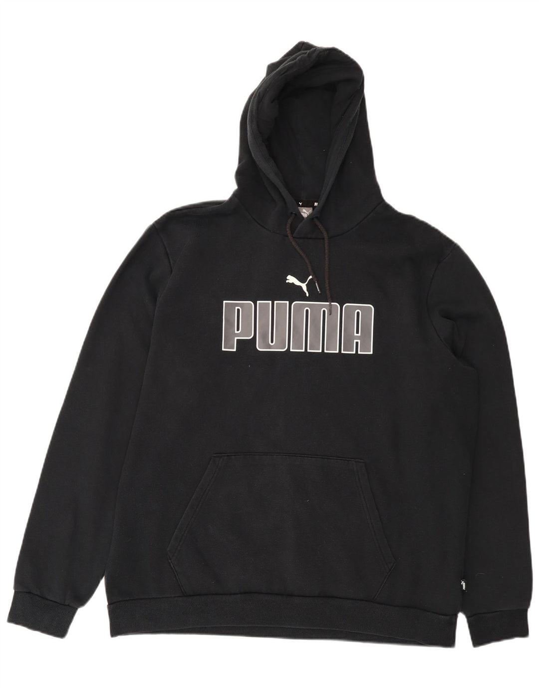 PUMA Sudadera con capucha gráfica para hombre XL Algodón negro
