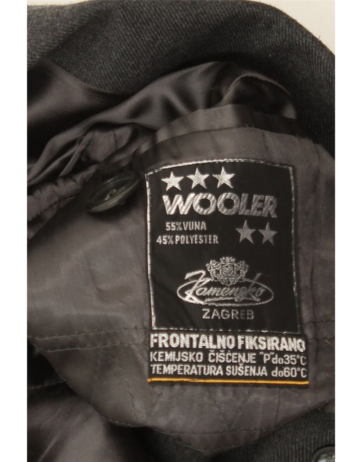 Vintage mujer abrigo Reino Unido 10 pequeña lana gris