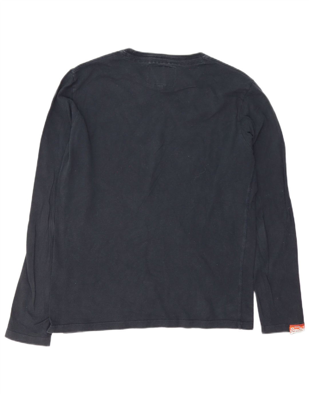 Superdry Top gráfico de manga larga de algodón negro grande para hombre