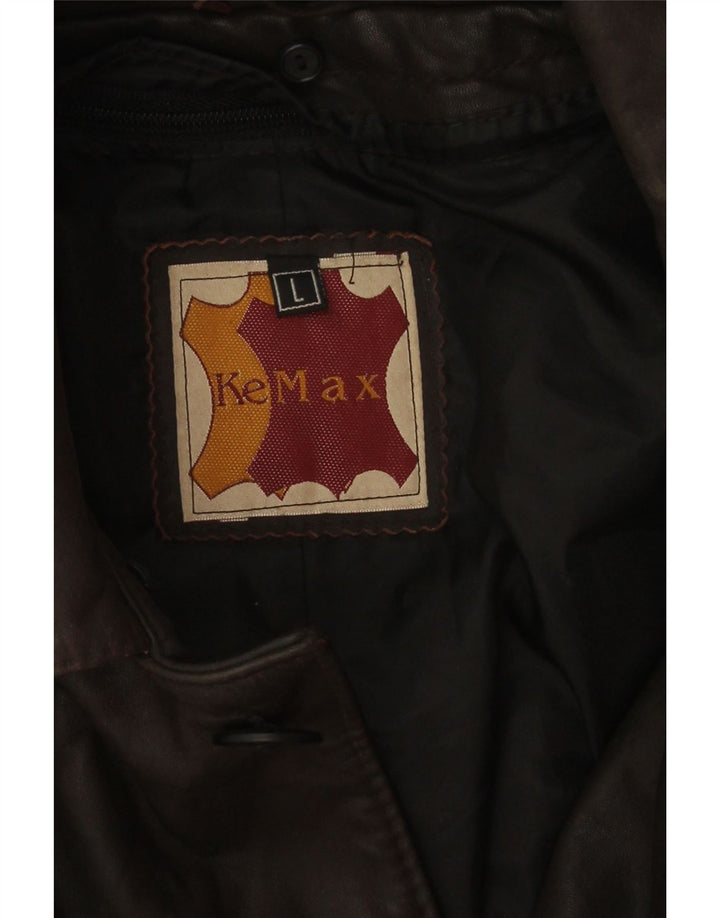 Vintage chaqueta de cuero para hombre Reino Unido 40 cuero marrón grande
