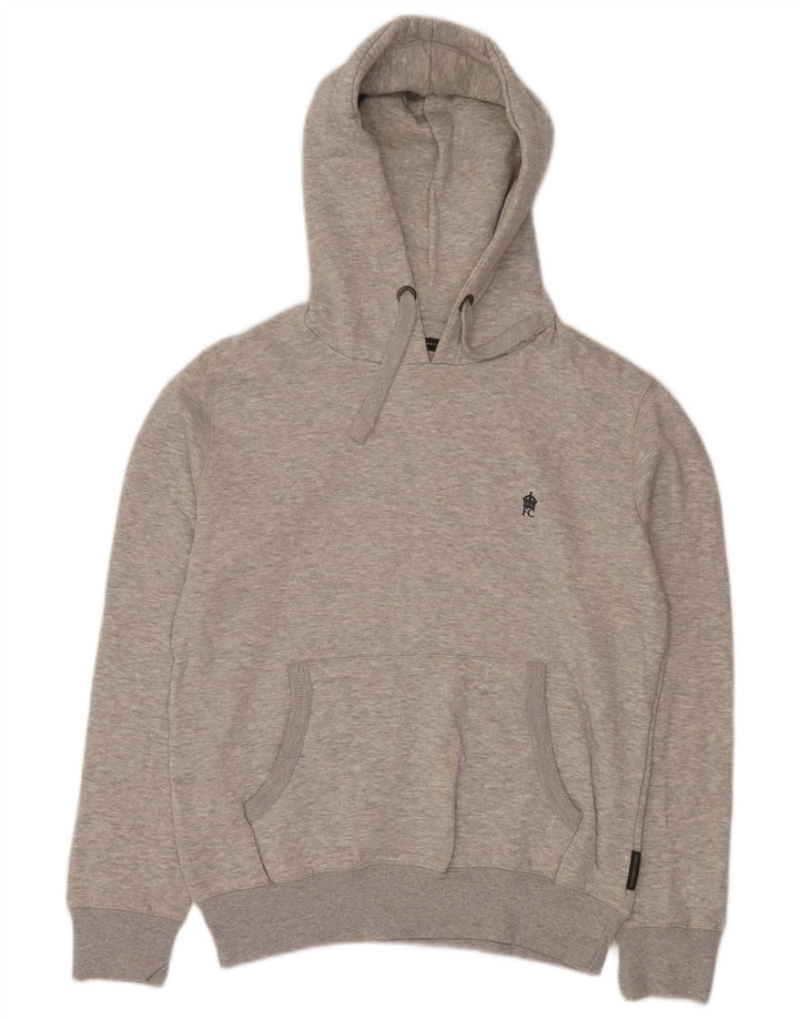 French Connection Jersey con capucha para hombre de algodón moteado gris pequeño