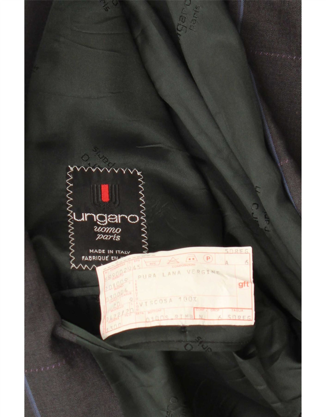 Ungaro Chaqueta tipo blazer con doble botonadura para hombre IT 50 Large gris a rayas