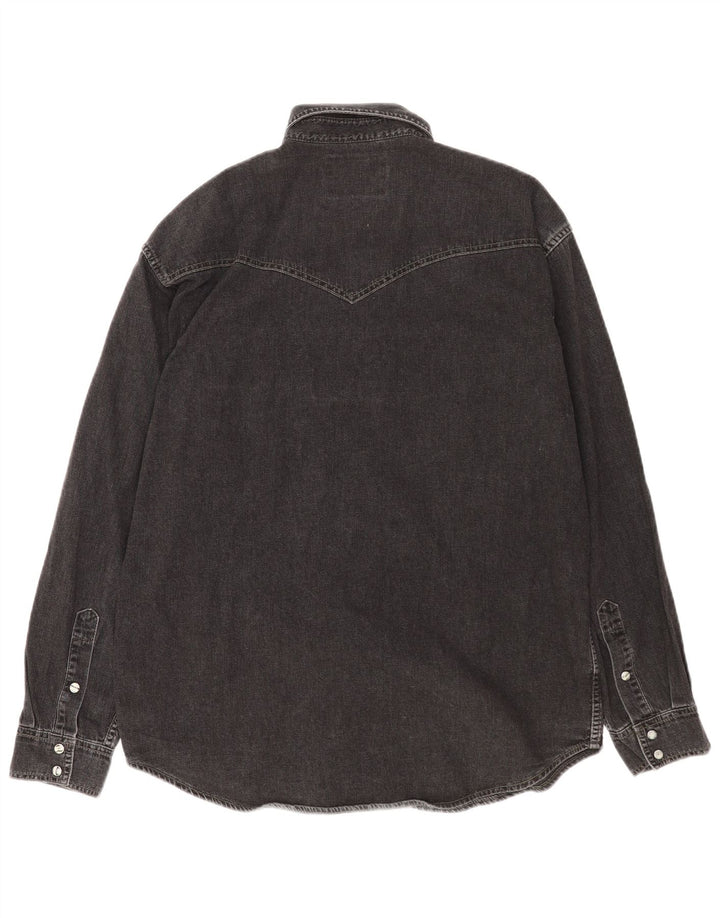 Wrangler Camisa Vaquera Para Hombre Grande Negra