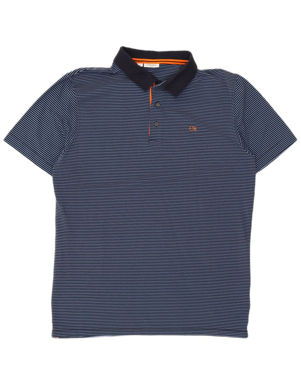 Polo Calvin Klein para hombre de algodón a rayas azul marino grande