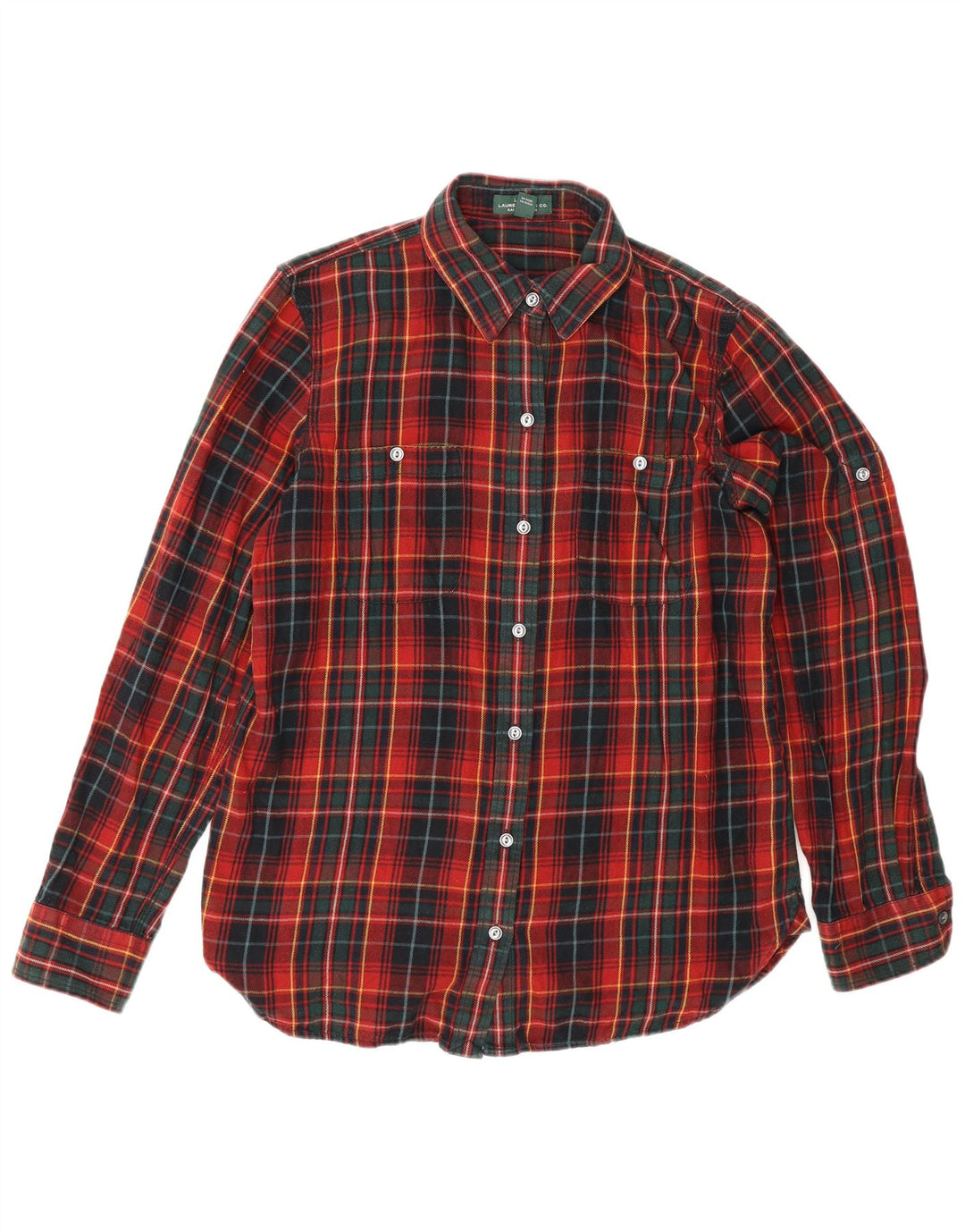 Ralph Lauren Camisa de franela para mujer Reino Unido 14 Algodón a cuadros rojos medianos
