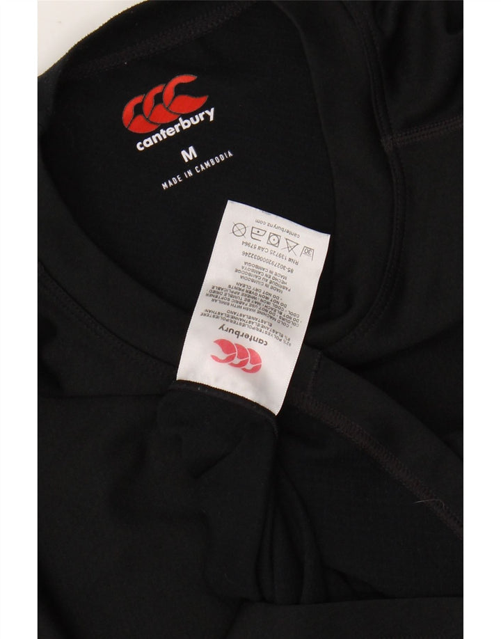 CANTERBURY Top gráfico para mujer manga larga UK 12 Poliéster negro mediano