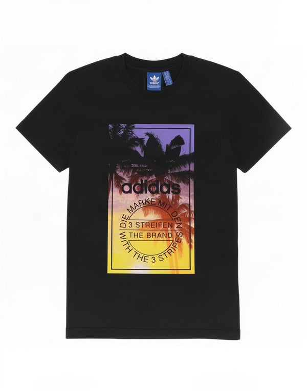 Adidas Hombre Camiseta Gráfica Top XS Algodón Negro