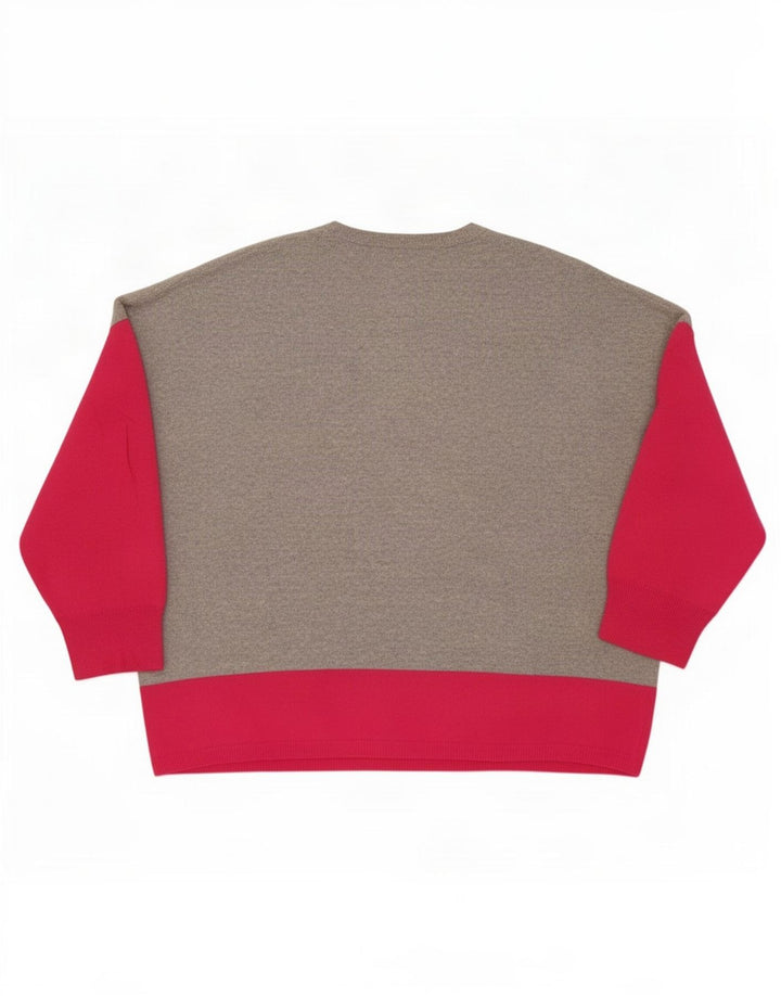 Cocoa Suéter tipo jersey con cuello redondo para mujer UK 44 Gris medio Colorblock