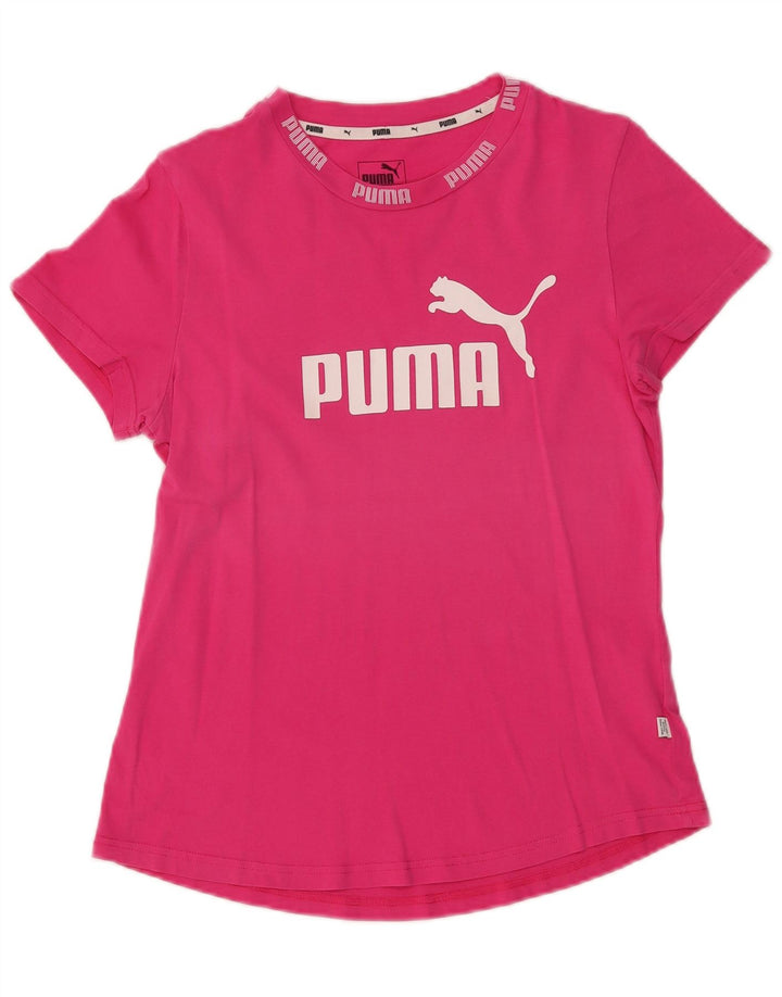 Puma Camiseta gráfica para mujer Top UK 14 Algodón rosa medio