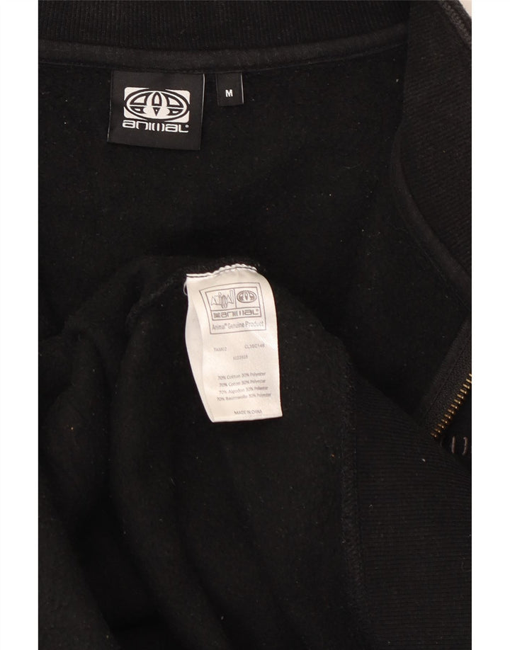 Chaqueta superior de chándal con gráfico Animal para hombre Algodón negro mediano