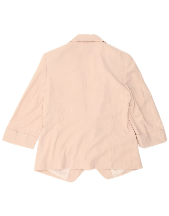 Marks & Spencer Chaqueta Blazer Abierta de Manga 3/4 para Mujer UK 42 Rosa Mediano