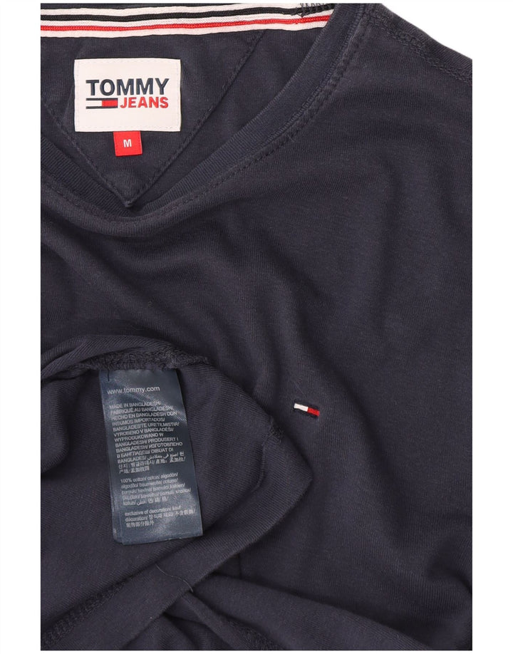 TOMMY HILFIGER Camiseta de hombre de manga larga de algodón azul marino medio