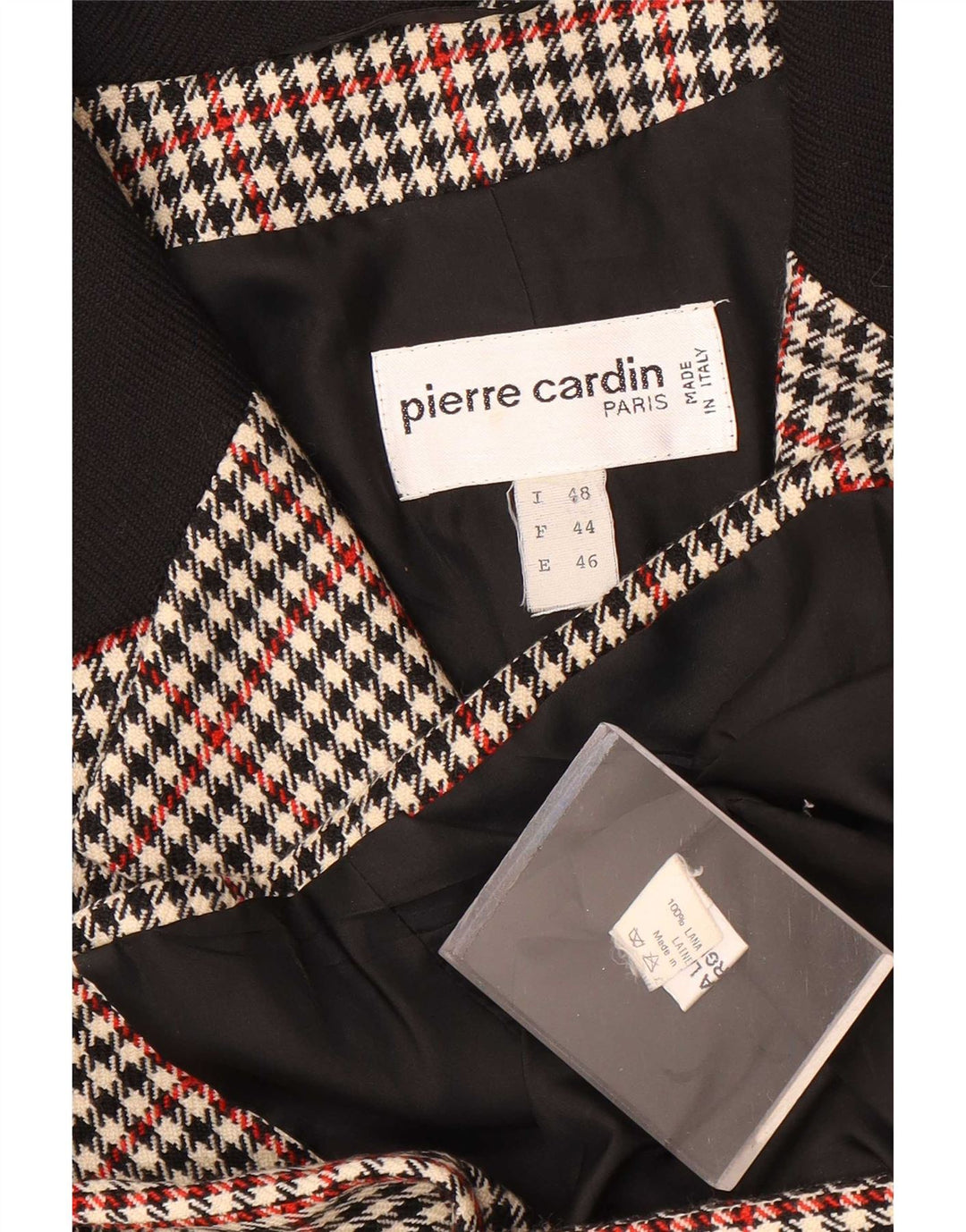 Pierre Cardin Chaqueta Blazer De 3 Botones Para Mujer IT 48 XL Lana A Cuadros Marrón