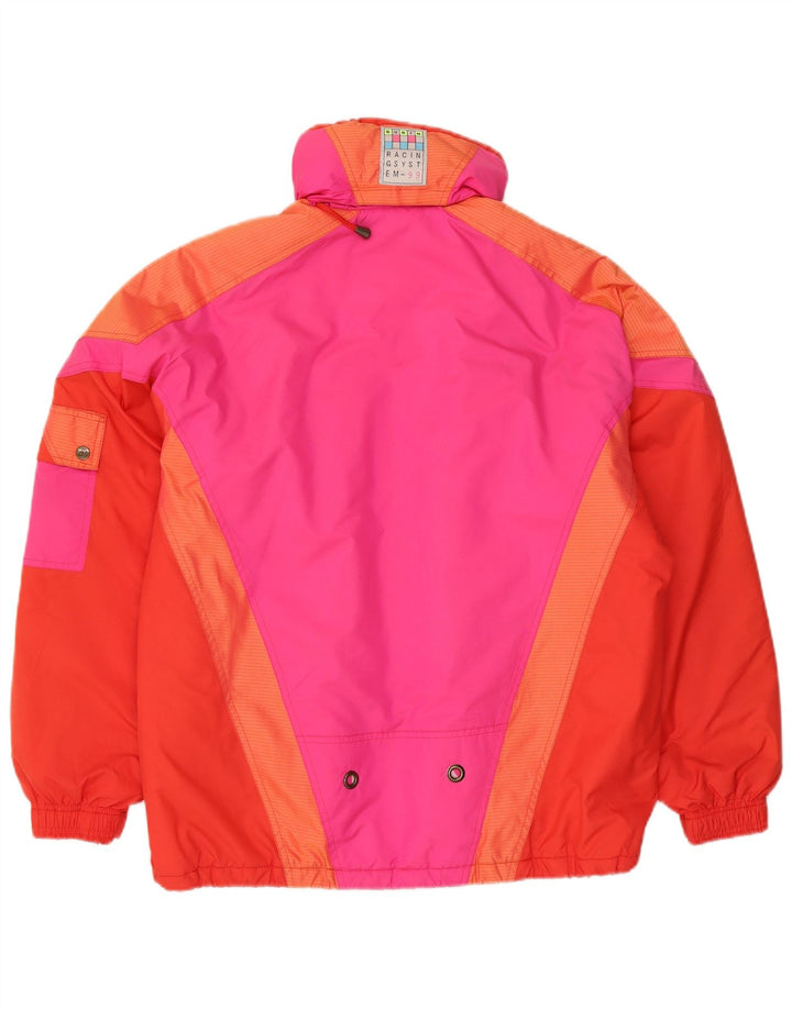 Chaqueta de esquí con capucha vintage para hombre IT 46 Pequeño bloque de color multicolor