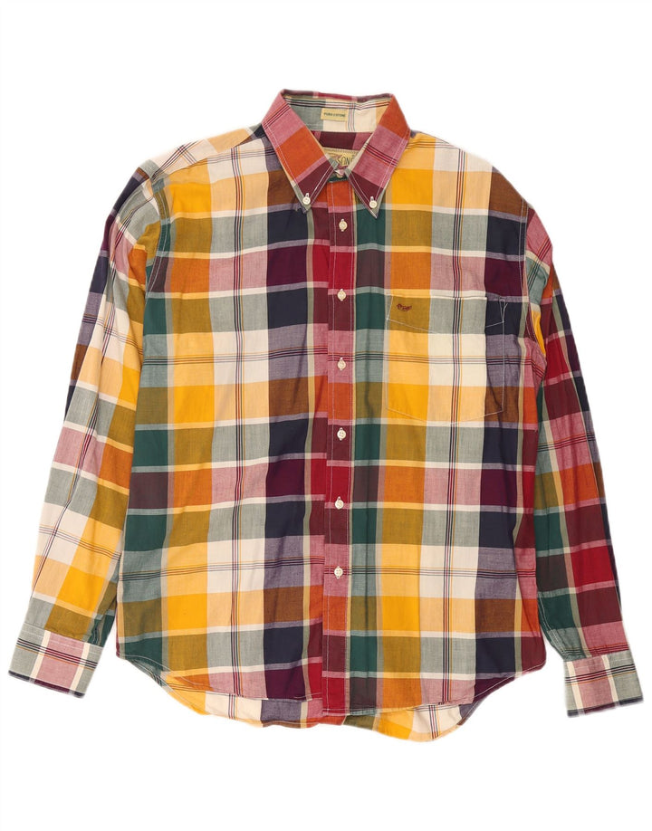 Alley & Sons Camisa A Cuadros Para Hombre Algodón A Cuadros Multicolor Mediano