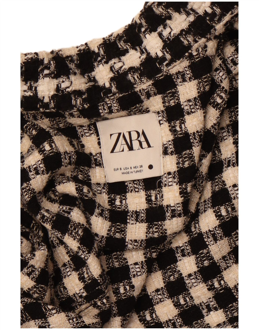 ZARA Camisa sobrecamisa extragrande para mujer UK 10 Small Black Houndstooth