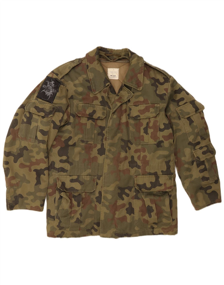 Vintage hombres chaqueta militar Reino Unido 38 camuflaje caqui medio