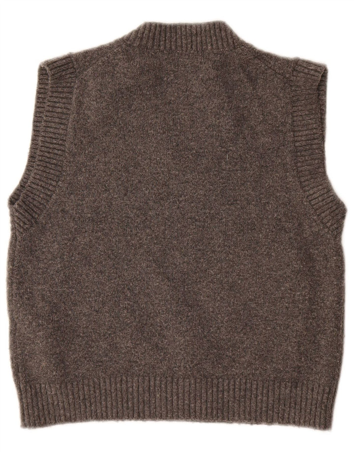 Zara Mujer Crop Vest Tank Top UK 10 Small Gris Lana