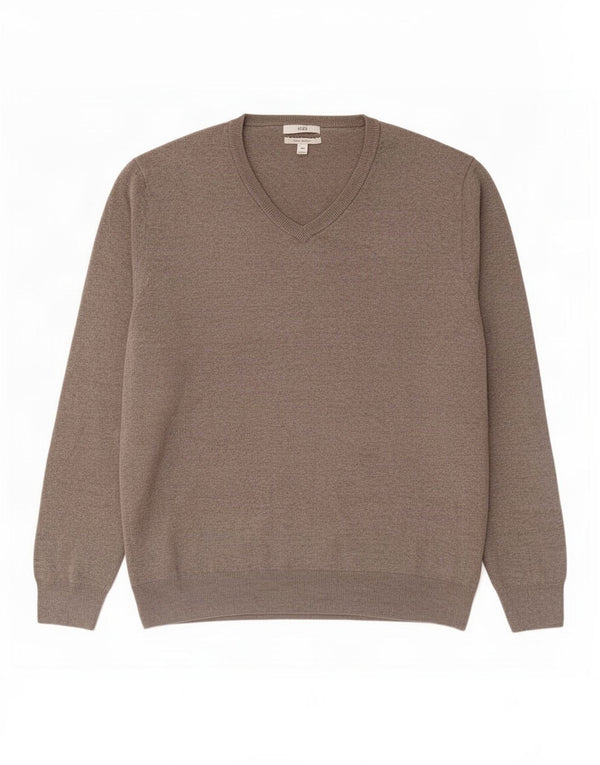 Marks & Spencer - Jersey con cuello en V para hombre, talla 2XL, algodón gris