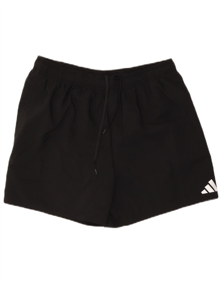Adidas - Pantalones cortos deportivos para hombre, talla grande, poliéster negro