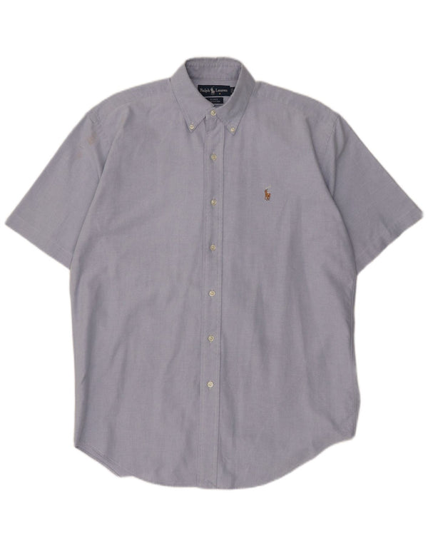 Ralph Lauren Camisa holgada de manga corta Blake para hombre, algodón azul pequeño