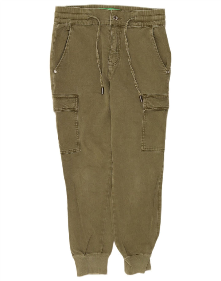 Benetton Pantalón Cargo Joggers Mujer W30 L25 Caqui