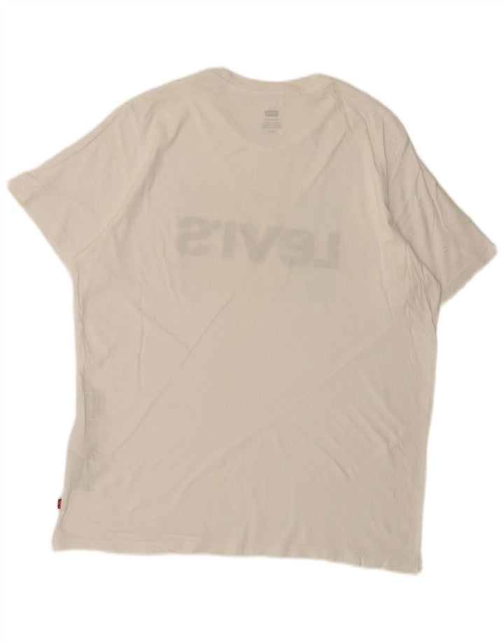 Levi's Camiseta gráfica para hombre Top grande de algodón blanco