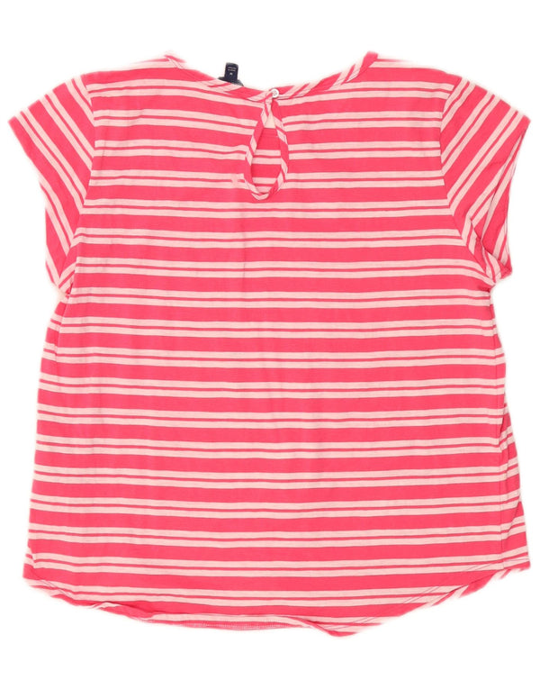 Nautica Camiseta para mujer Top UK 12 Algodón a rayas rosa medio